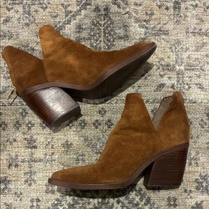 Vince Camuto Tan Suede Ankle Booties